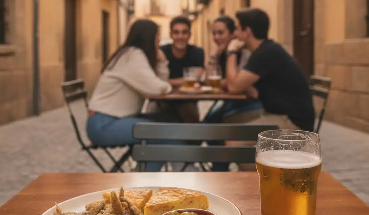 Tapas y cañas en una terraza de Granada, símbolo del ahorro estudiantil
